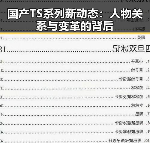 国产TS系列新动态:人物关系与变革的背后